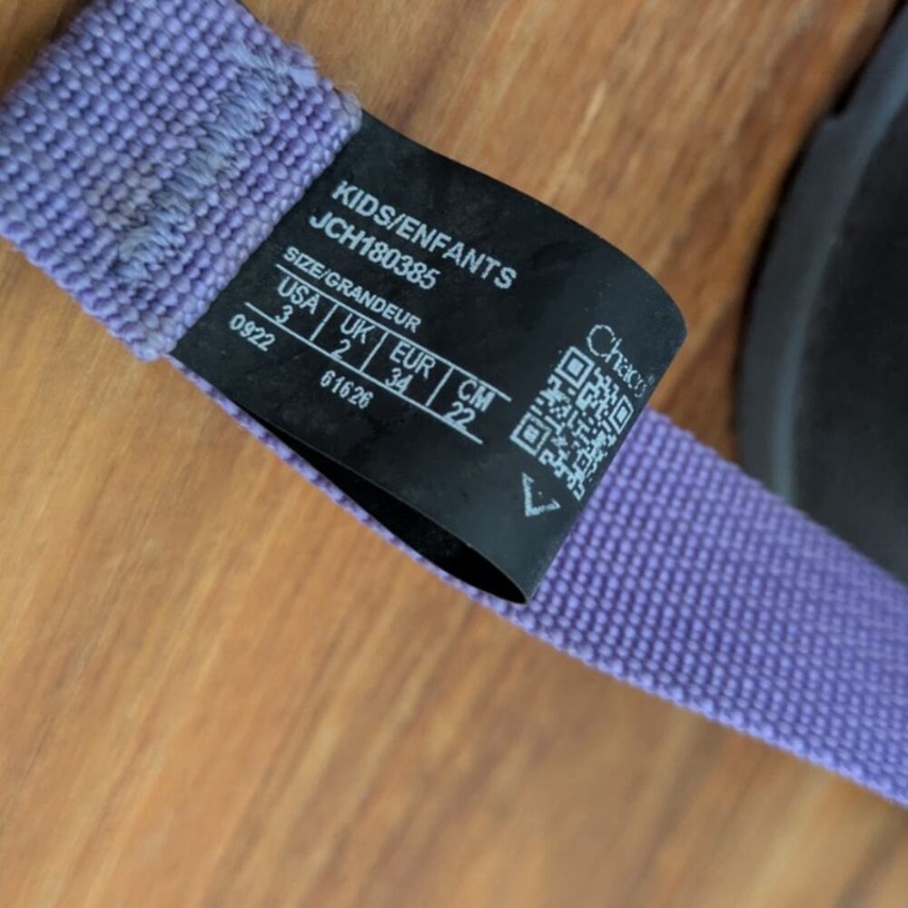 Chaco Kids Sandals Size 3 Strappy Blue Purple Outdoors Summer Water Shoes - Picture 4 of 7